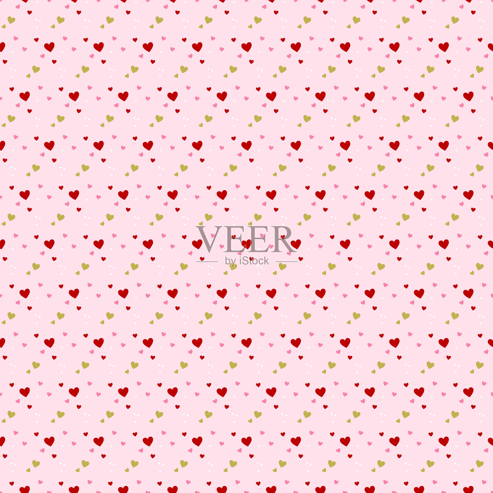 心形无缝图案用粉红色作背景插画图片素材