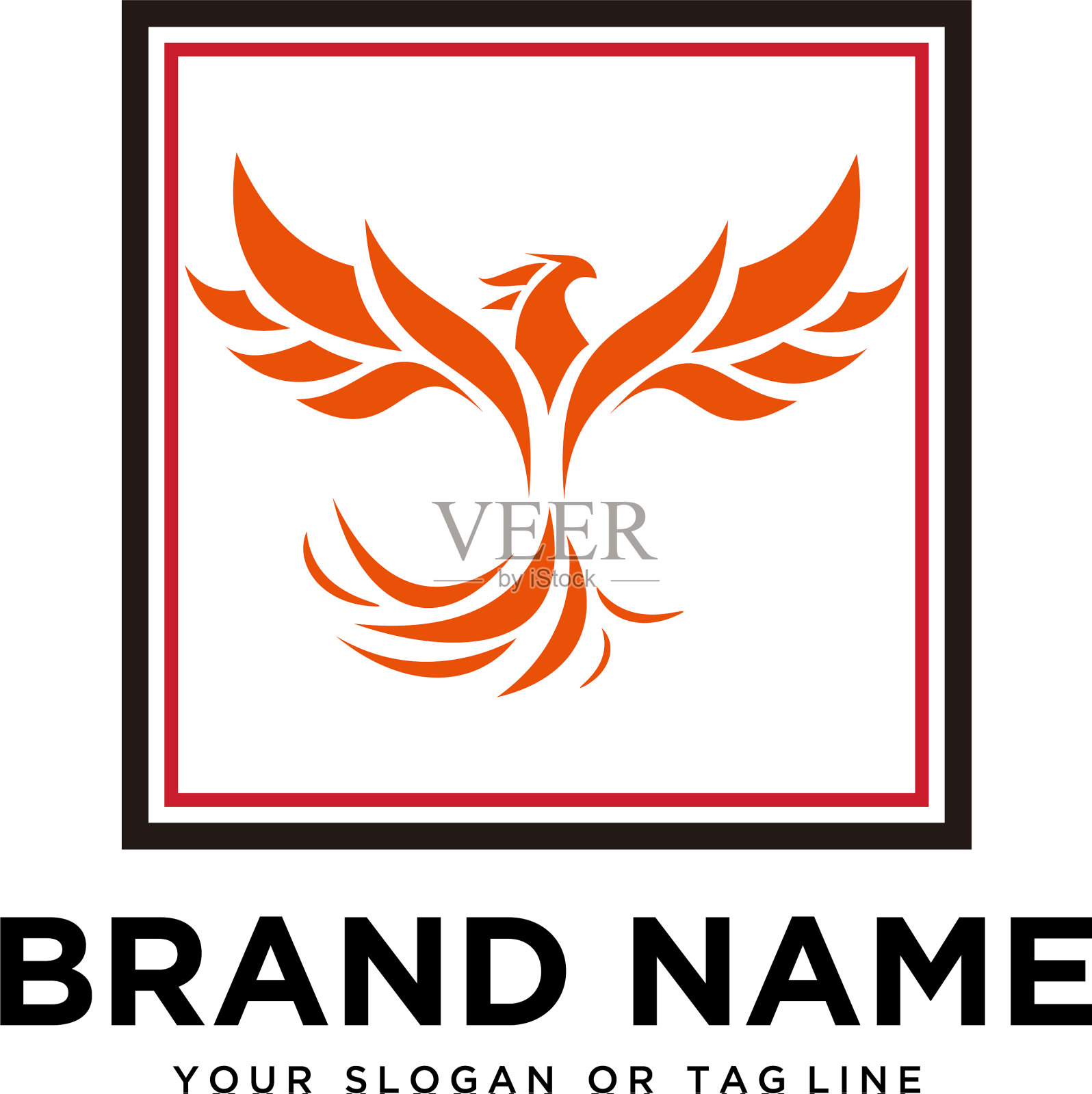 标识设计凤凰模板白色背景插画图片素材