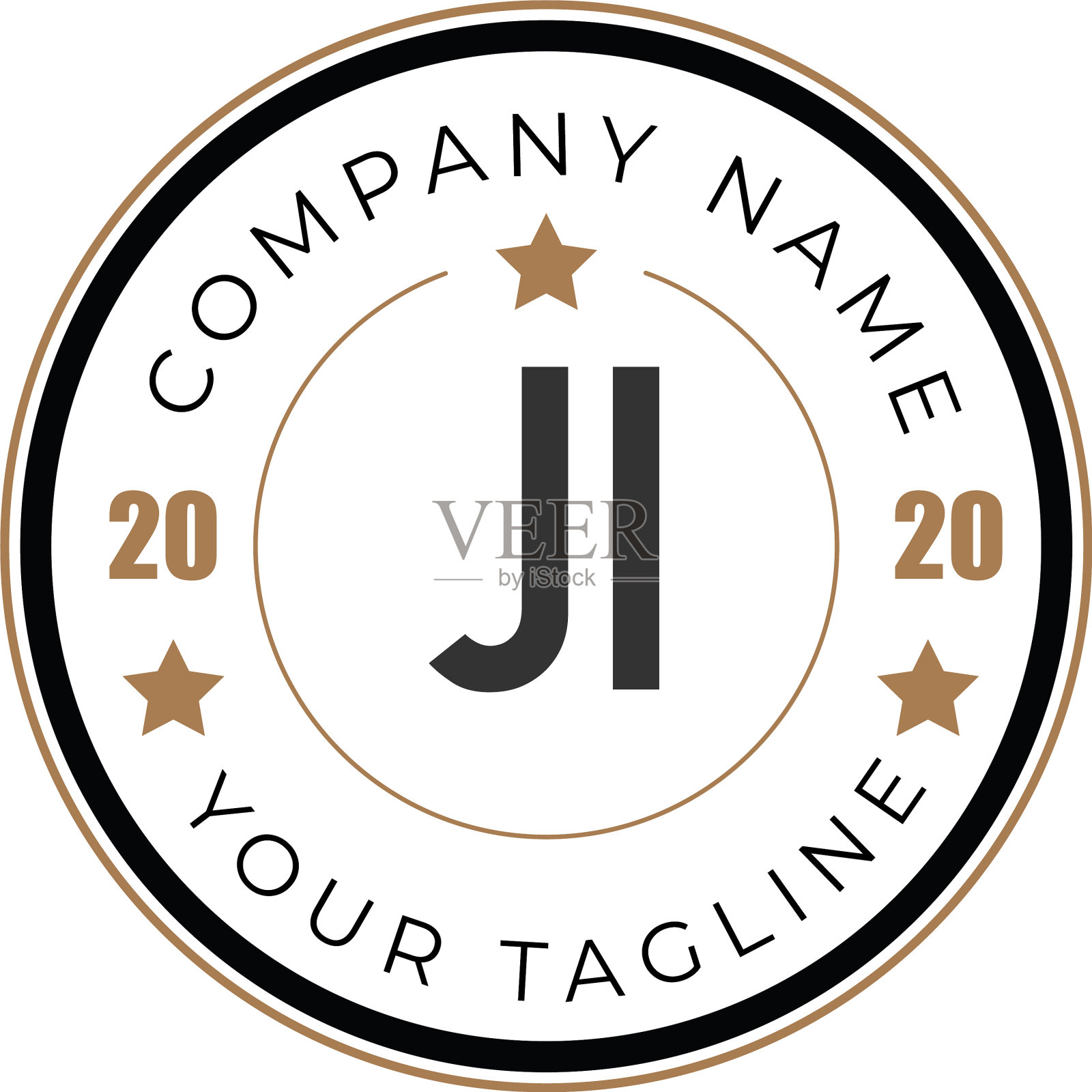 首字母吉典雅标志设计模板插画图片素材