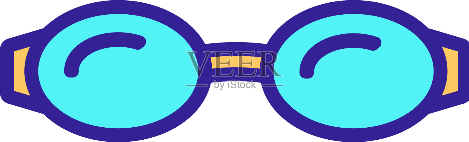 游泳眼镜图标孤立轮廓设计元素图片