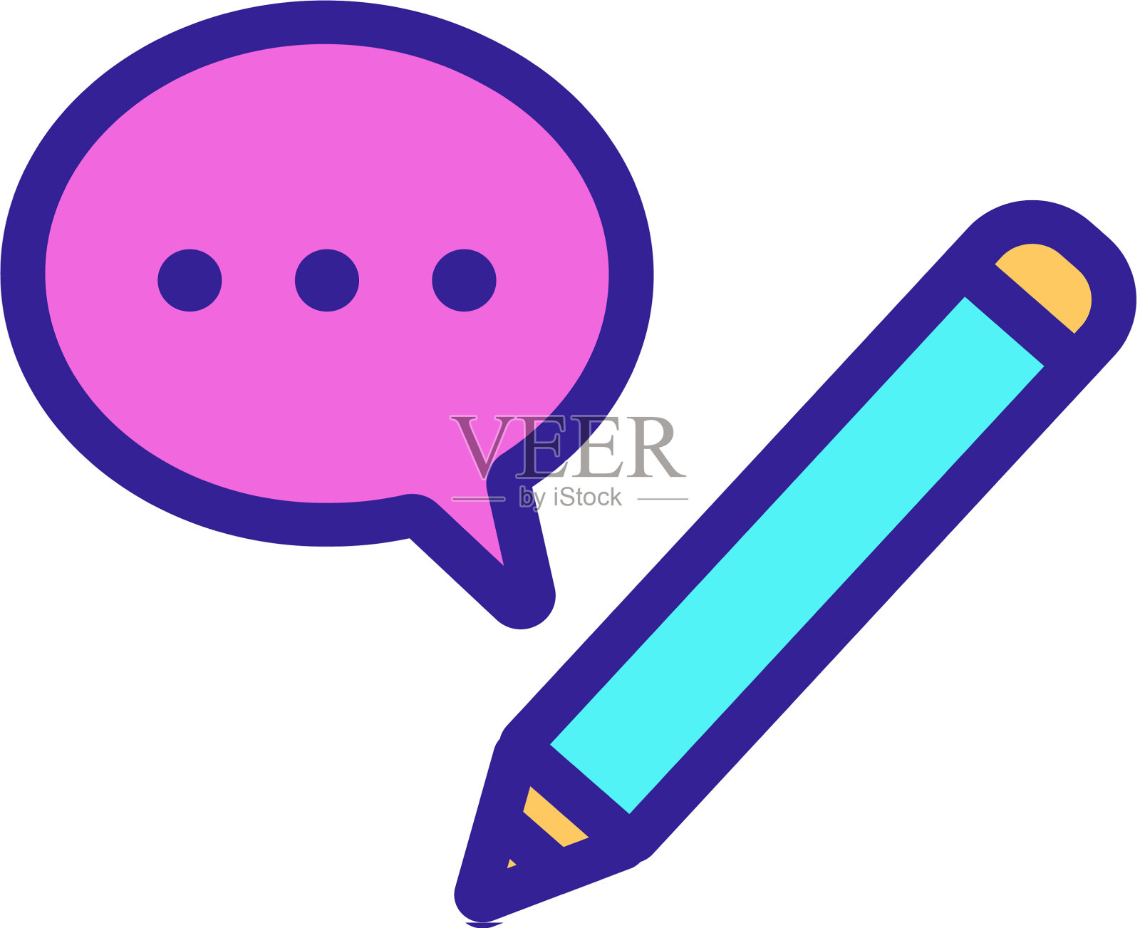 写消息对话器图标设计元素图片