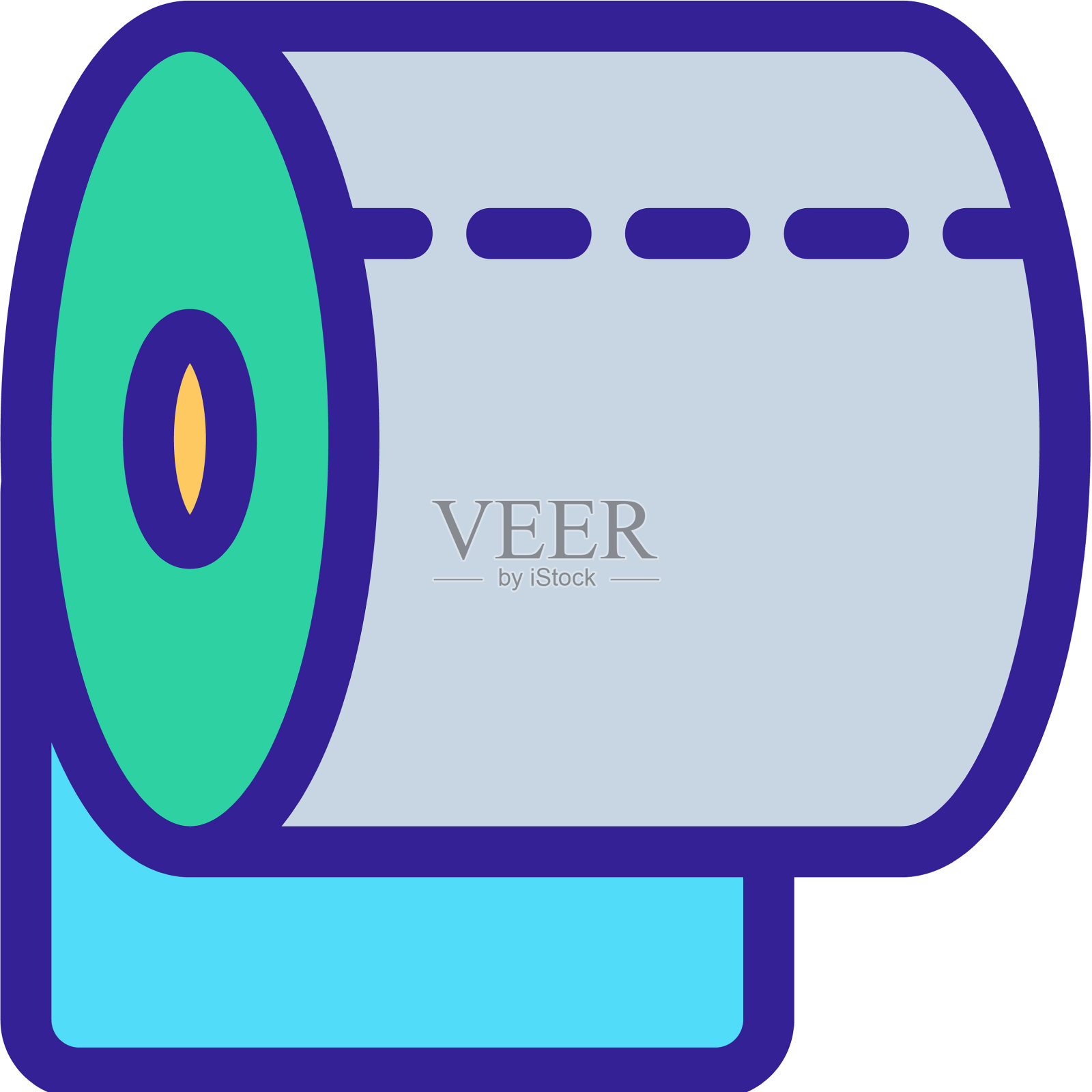 卷厕纸图标孤立轮廓设计元素图片