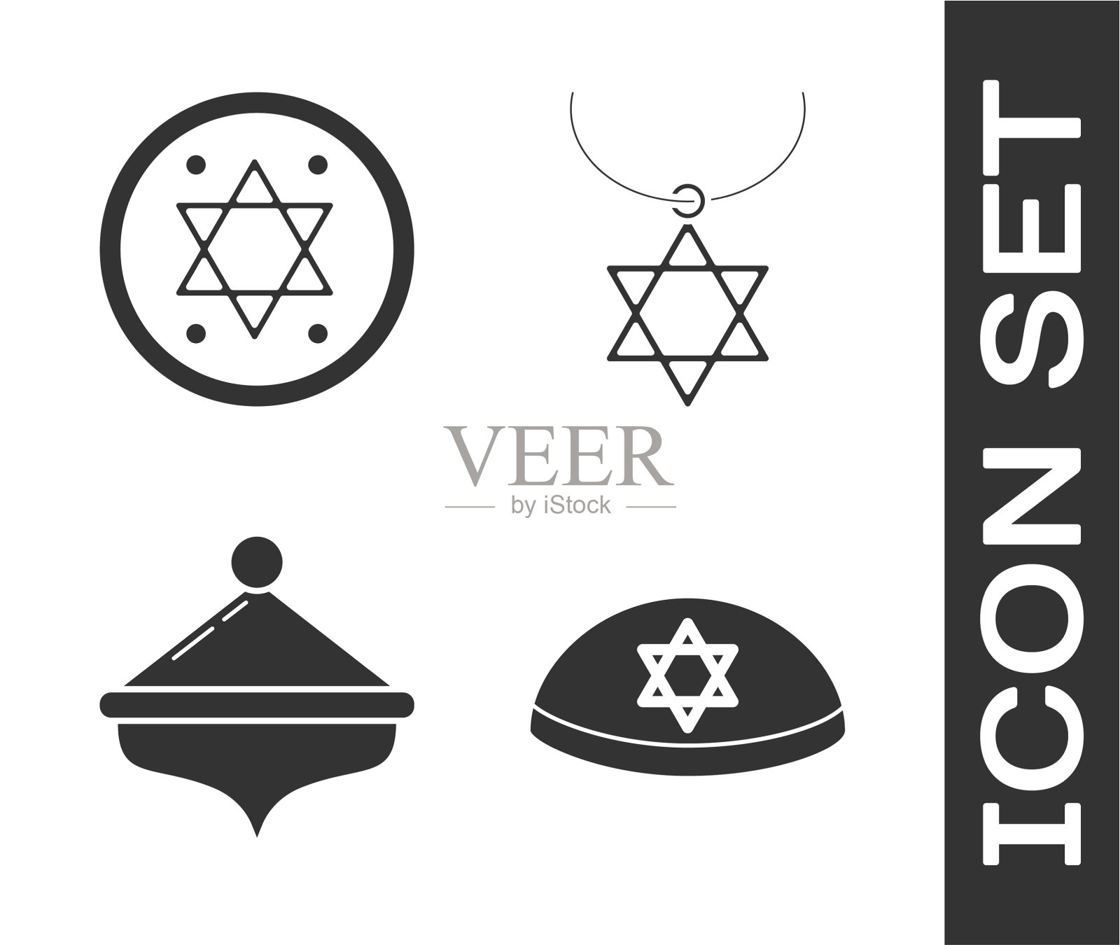 用星大卫犹太币设置犹太犹太会堂图标素材