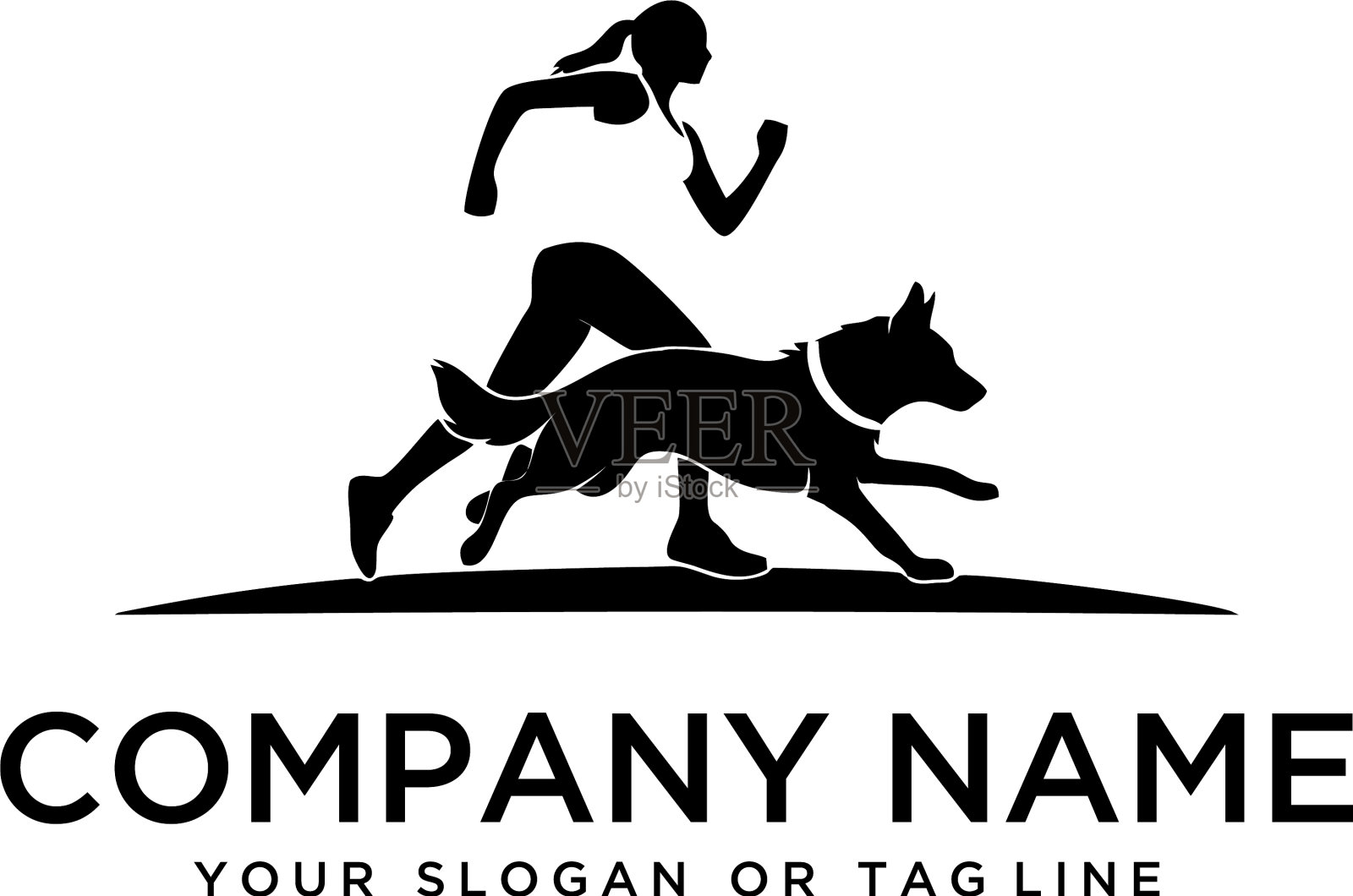 设计标识创意训练狗的模板插画图片素材