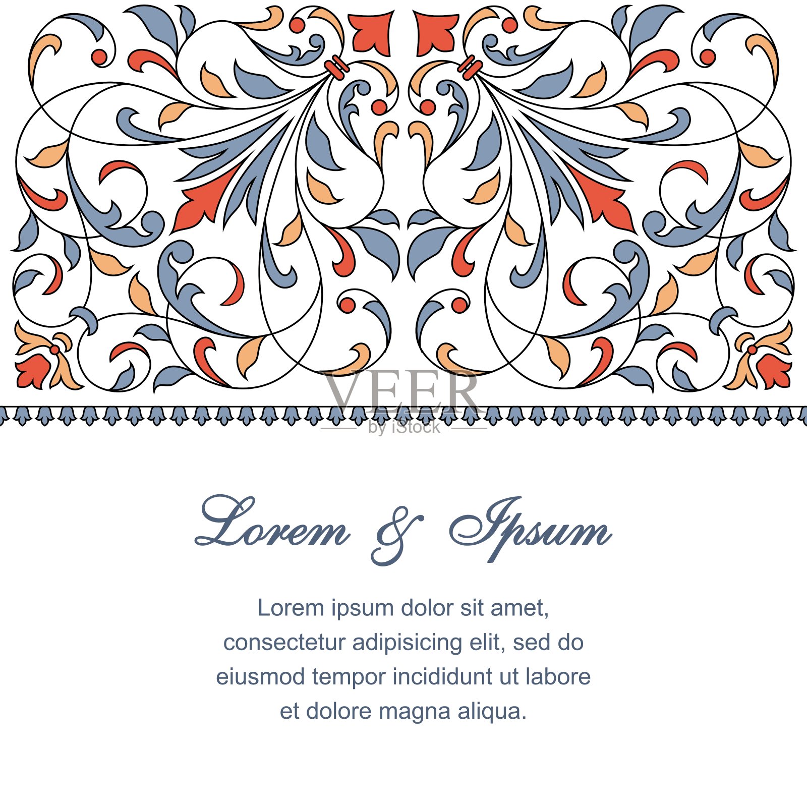 花图案的邀请或贺卡插画图片素材