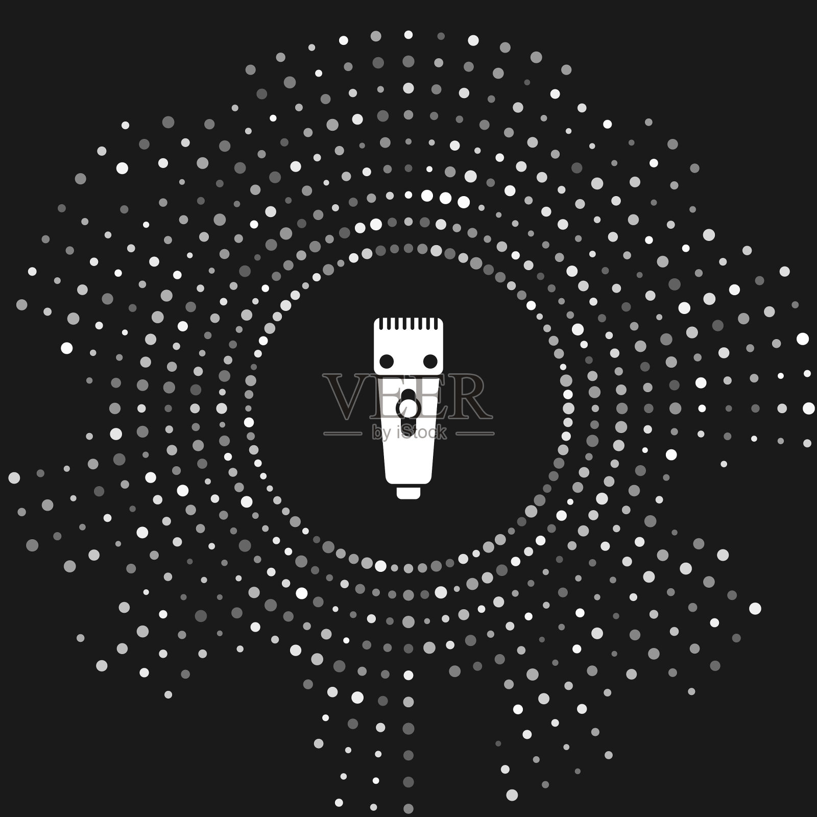 白色电动理发器或剃须刀图标插画图片素材