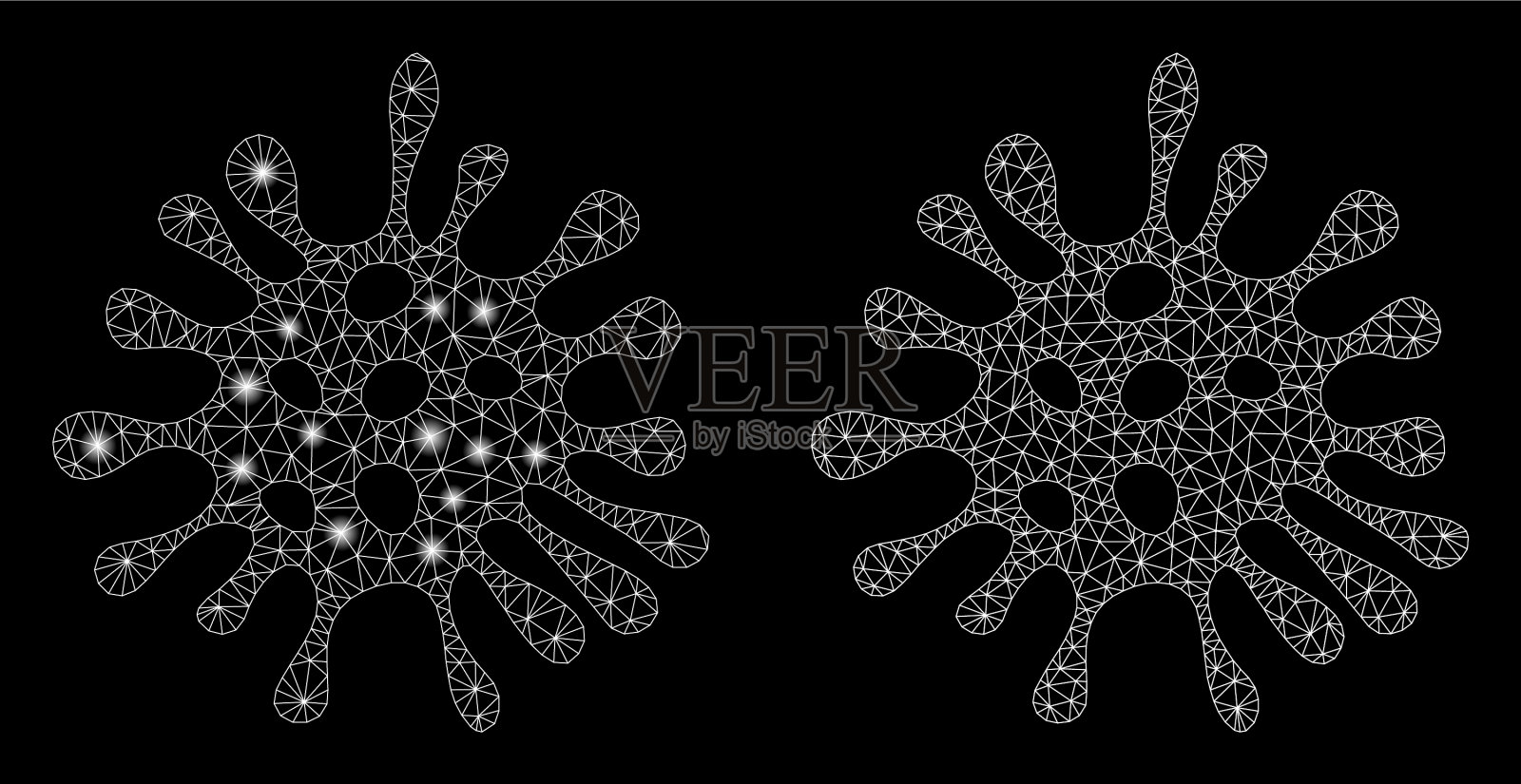 闪光网2d有闪光点的微生物插画图片素材