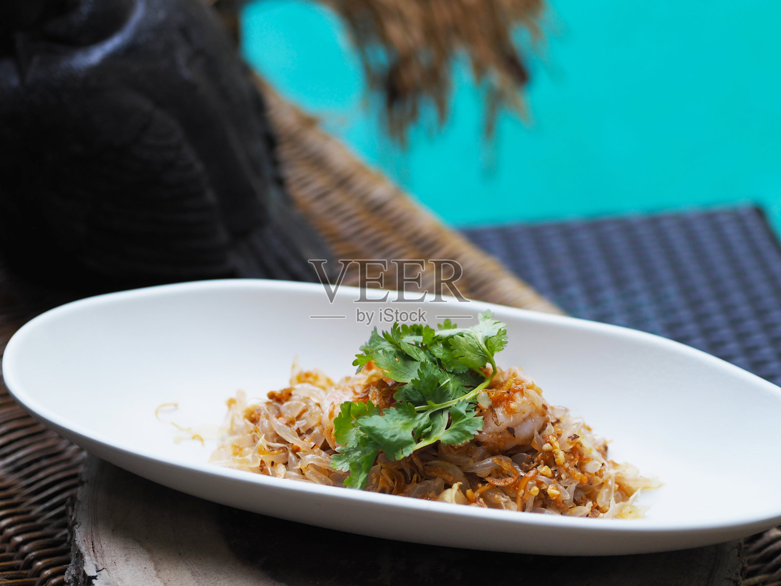 虾子柚子沙拉照片摄影图片