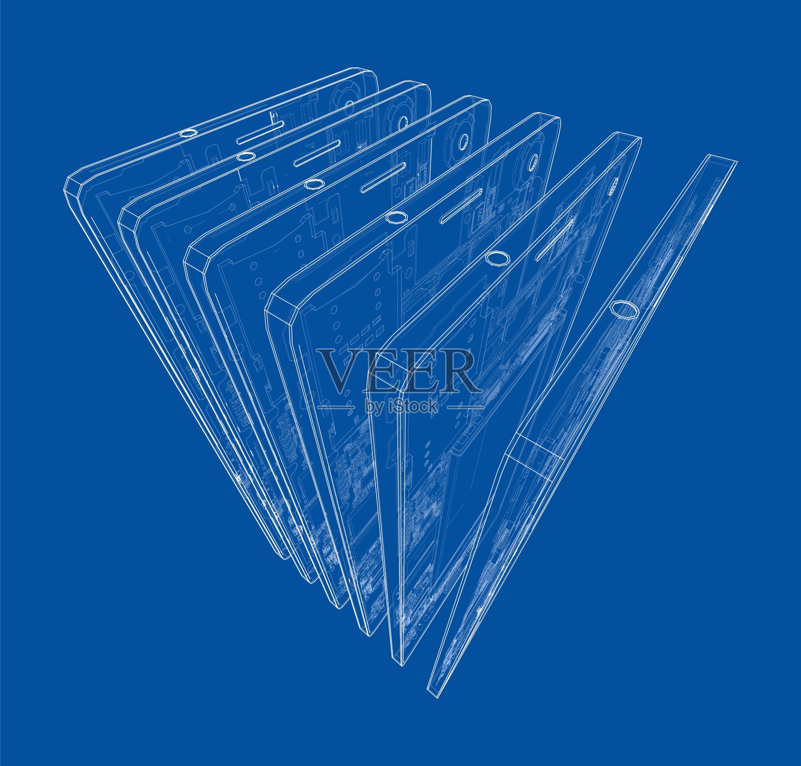 智能手机概念轮廓。向量插画图片素材