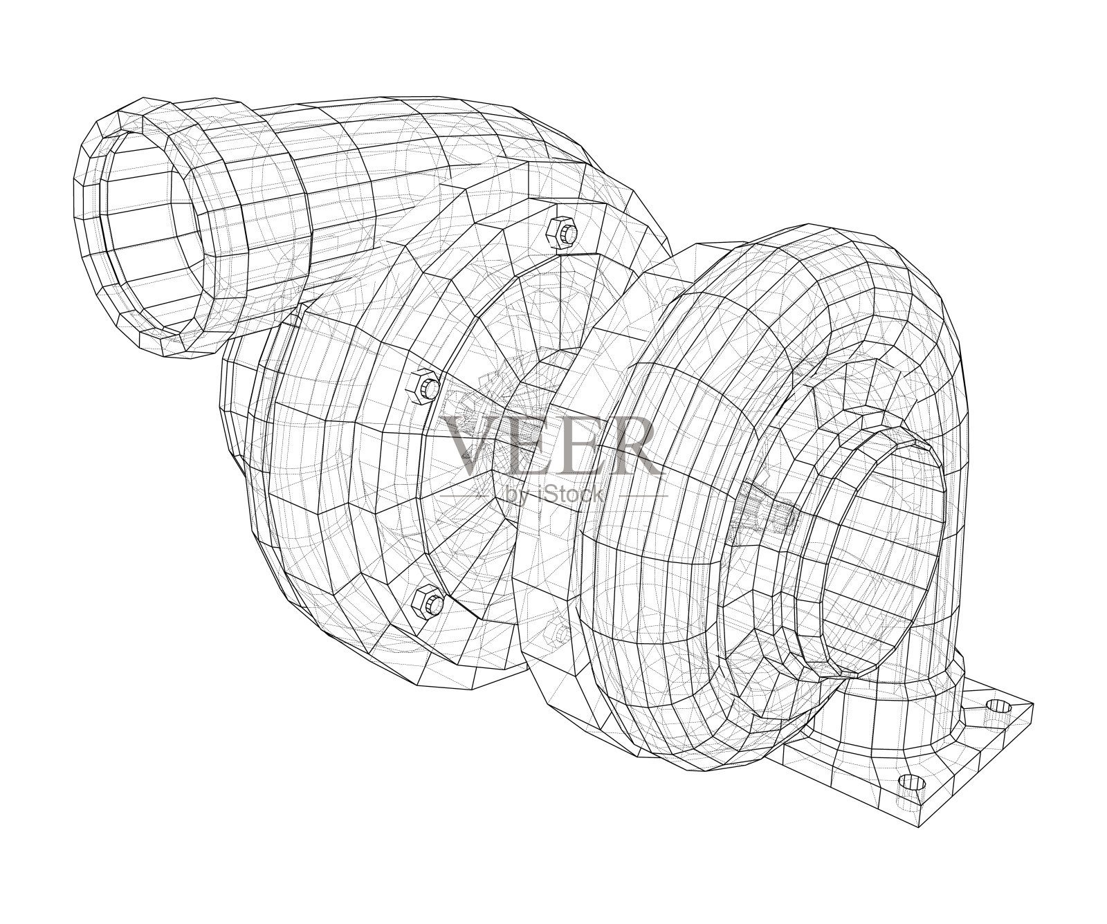 汽车涡轮增压器概念概述。向量插画图片素材