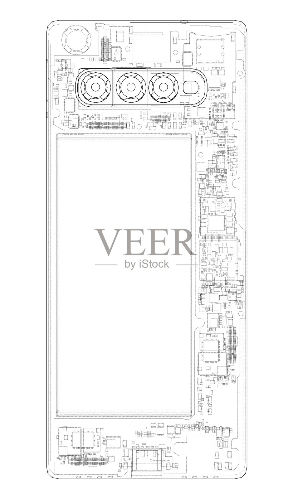 智能手机概念轮廓。向量插画图片素材