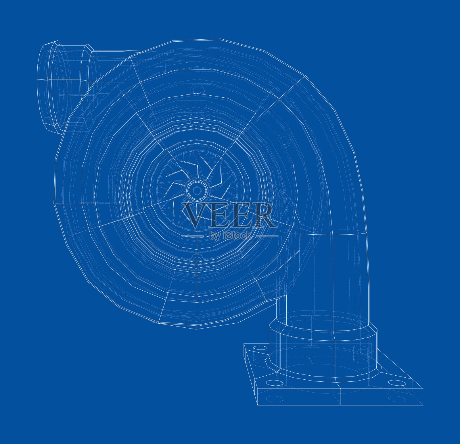 汽车涡轮增压器概念概述。向量插画图片素材