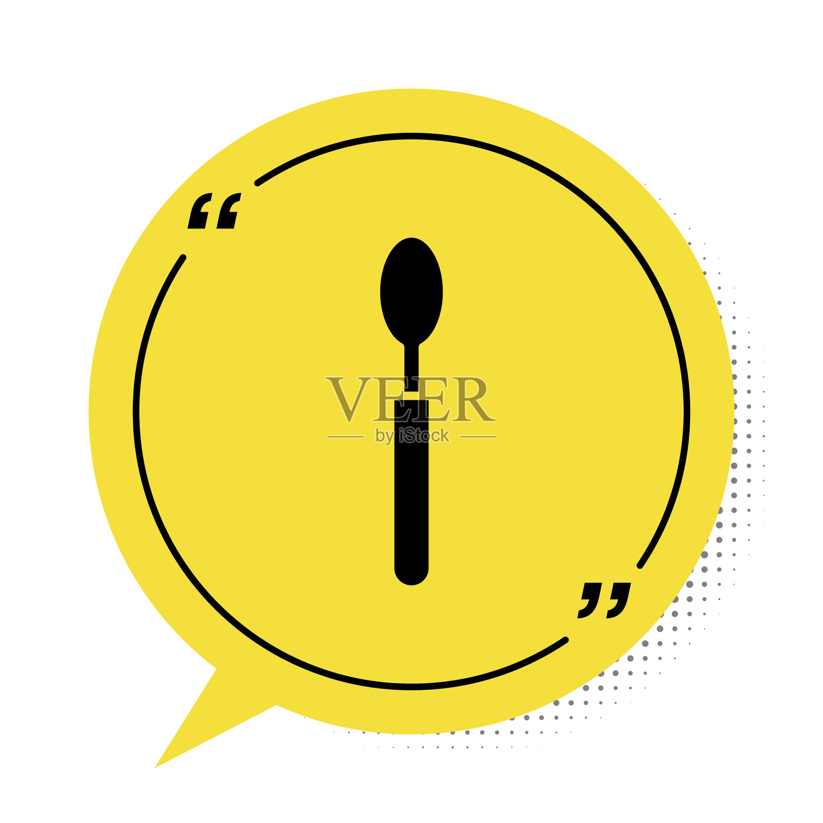 黑色勺子图标孤立在白色背景图标素材