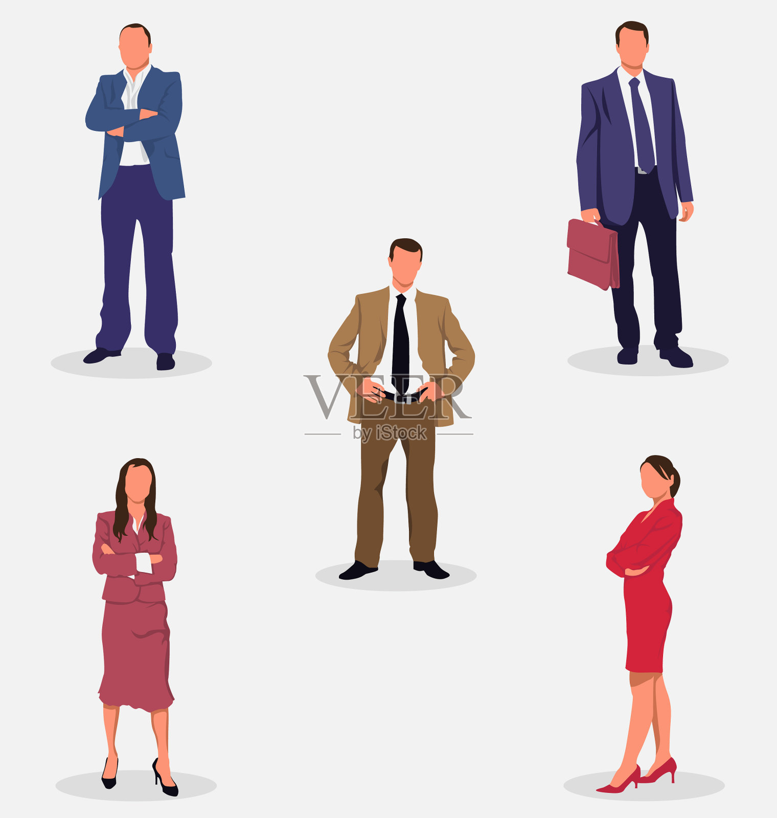 办公室员工集合插画图片素材