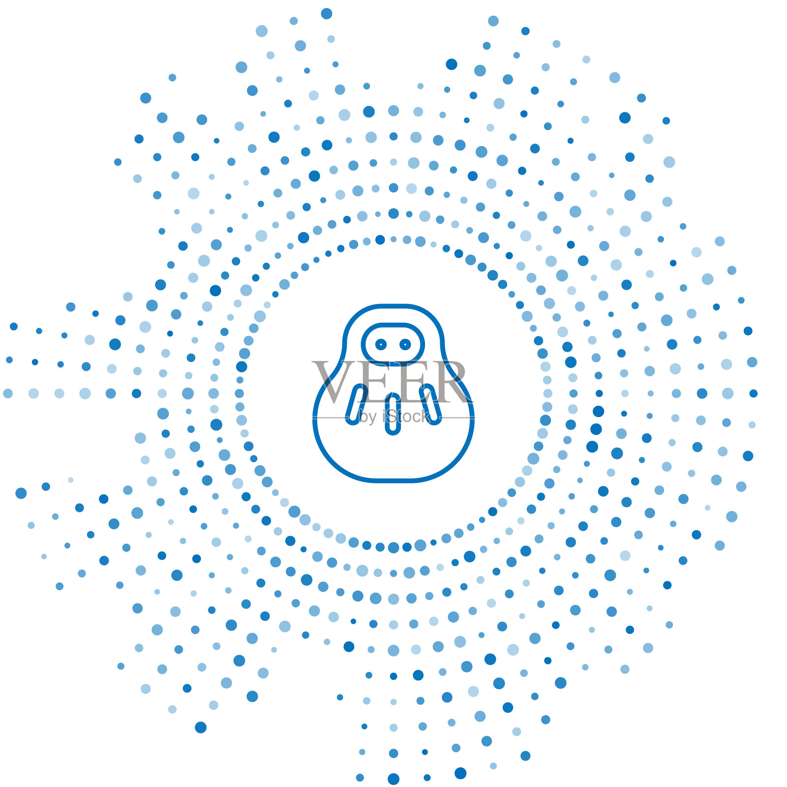 蓝线猫猫的图标孤立在白色插画图片素材