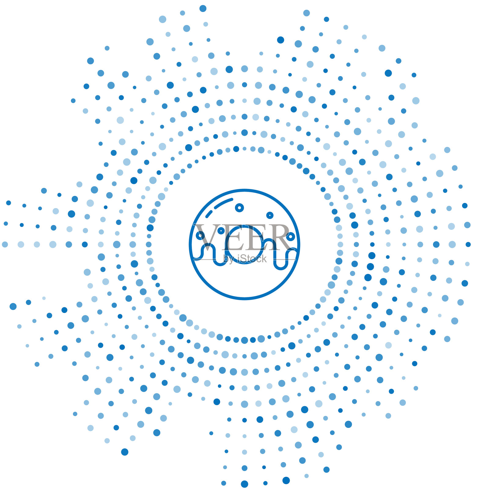 蓝线甜甜圈与甜釉图标隔离插画图片素材