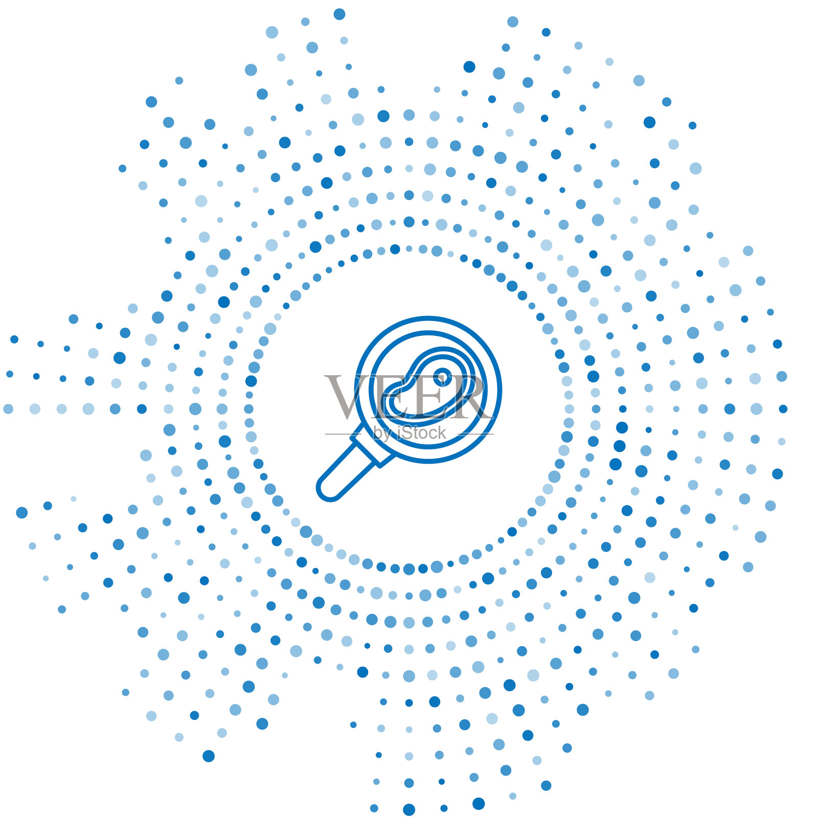 蓝线牛排肉在煎锅图标孤立插画图片素材