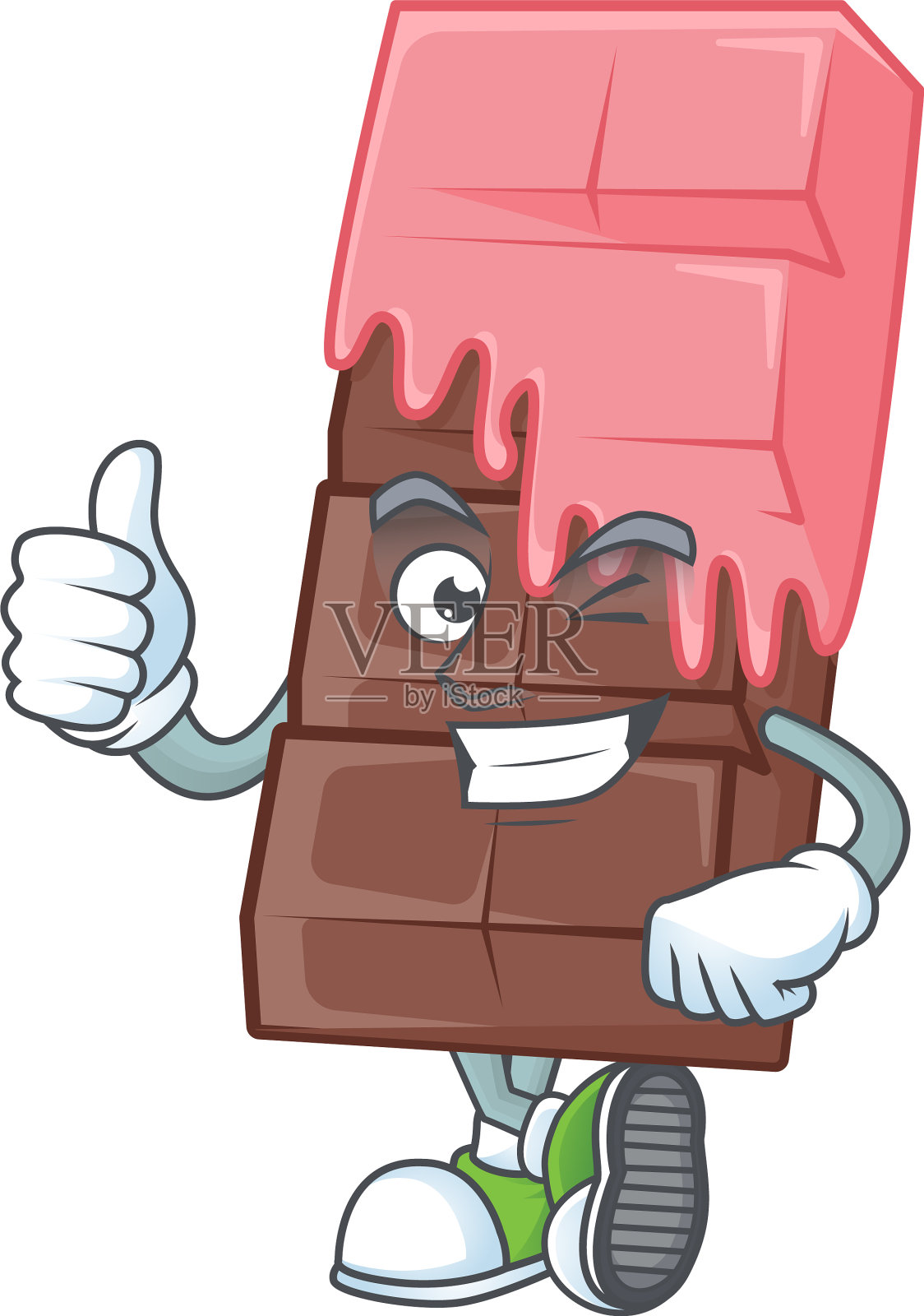 粉色奶油巧克力棒的图标正在引起轰动插画图片素材