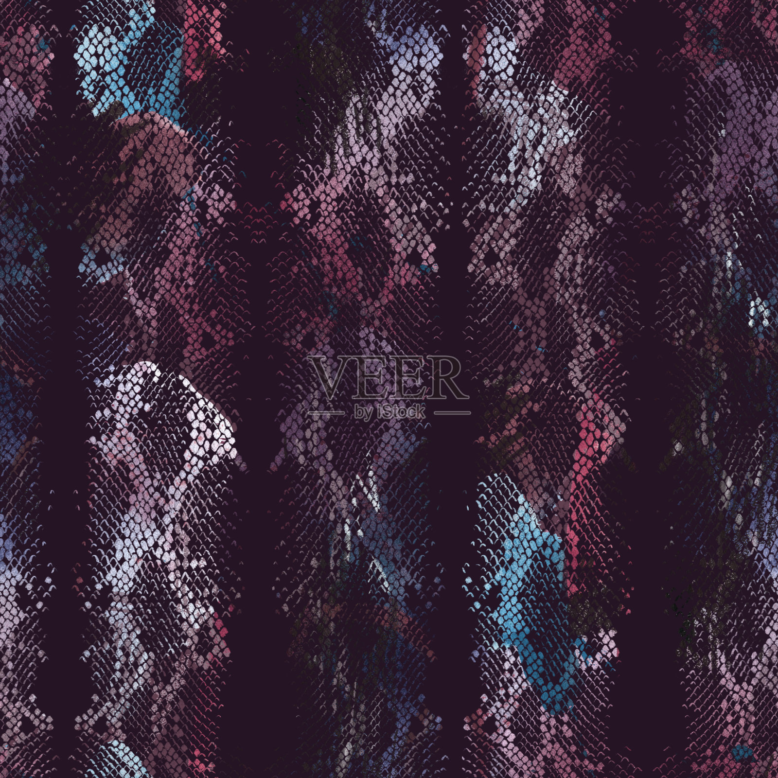 装饰动物蛇皮纹理无缝图案。抽象几何形状背景插画图片素材