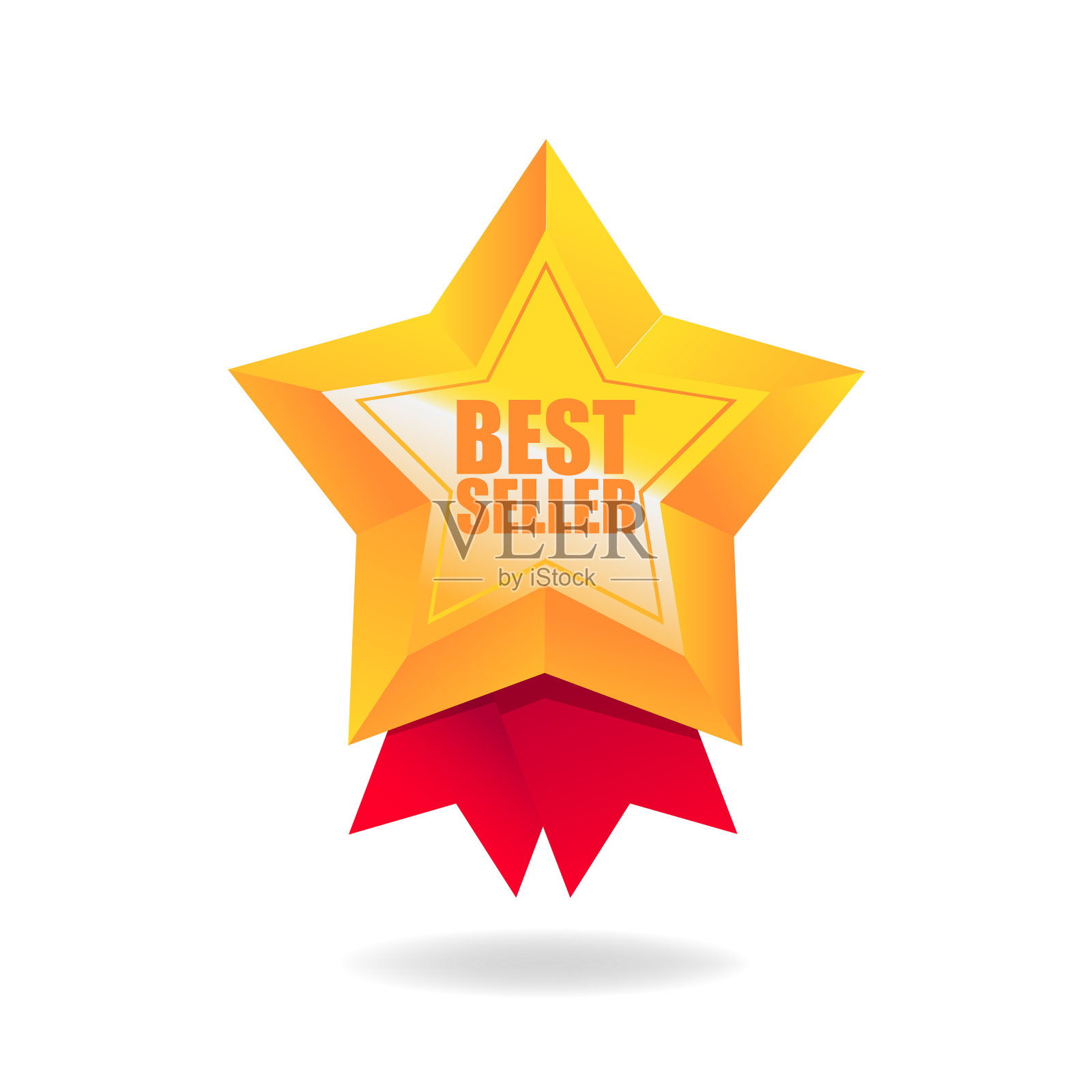 最佳销售商金星成就向量营销奖概念;客户奖励孤立的例证插画图片素材