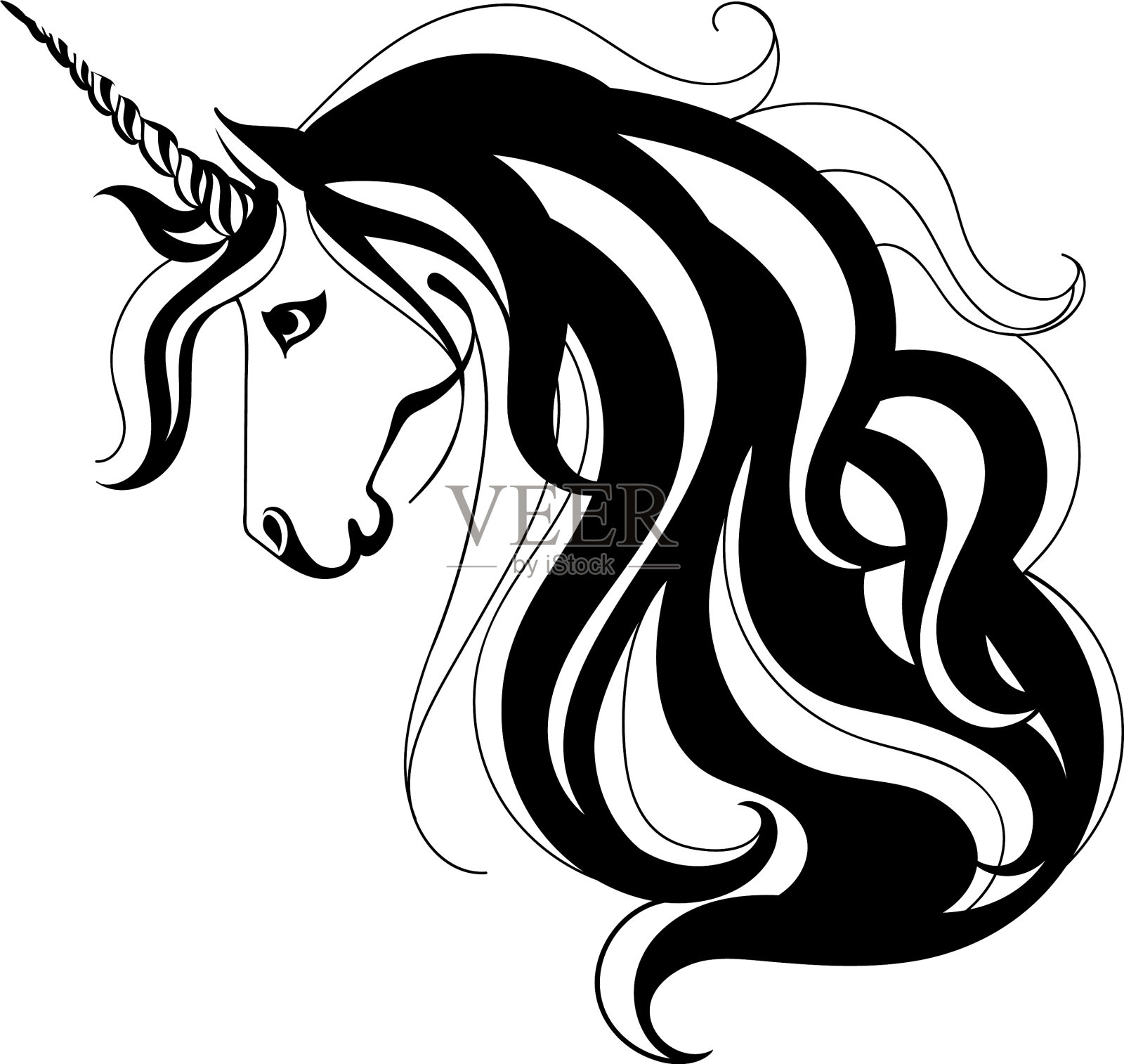 独角兽魔马孤立设计元素图片