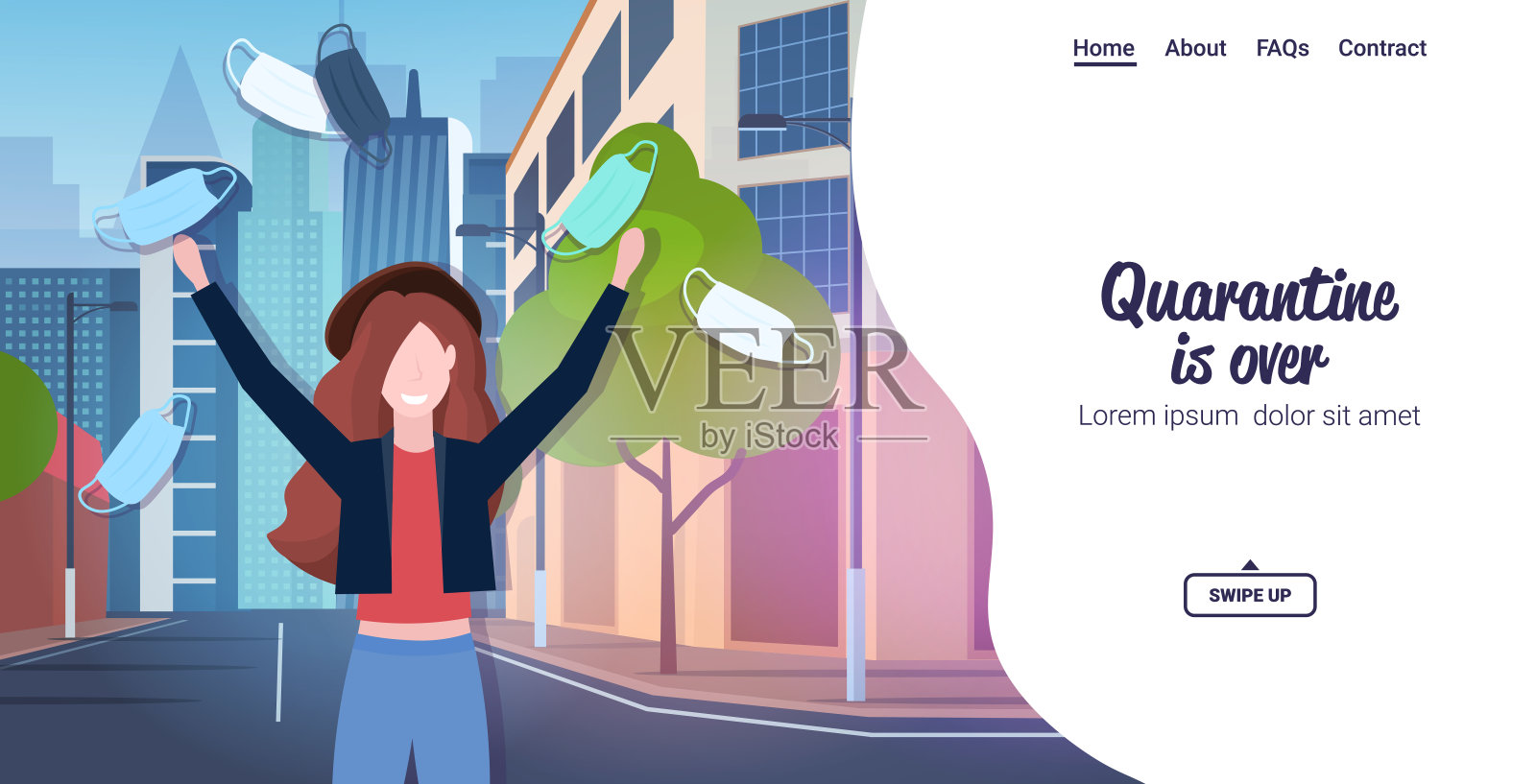 新冠肺炎疫情即将结束插画图片素材