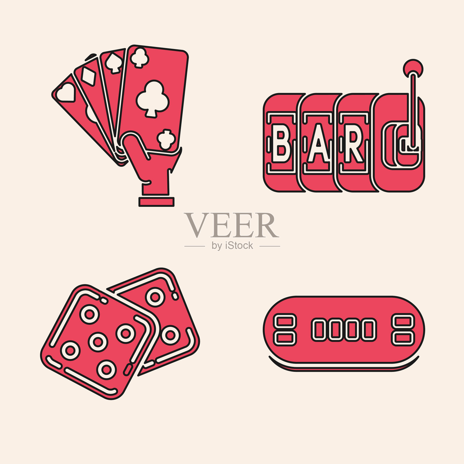 设置扑克桌手握扑克牌插槽图标素材