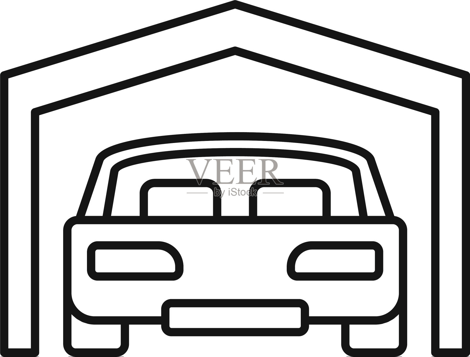 停车场图标轮廓风格图标素材