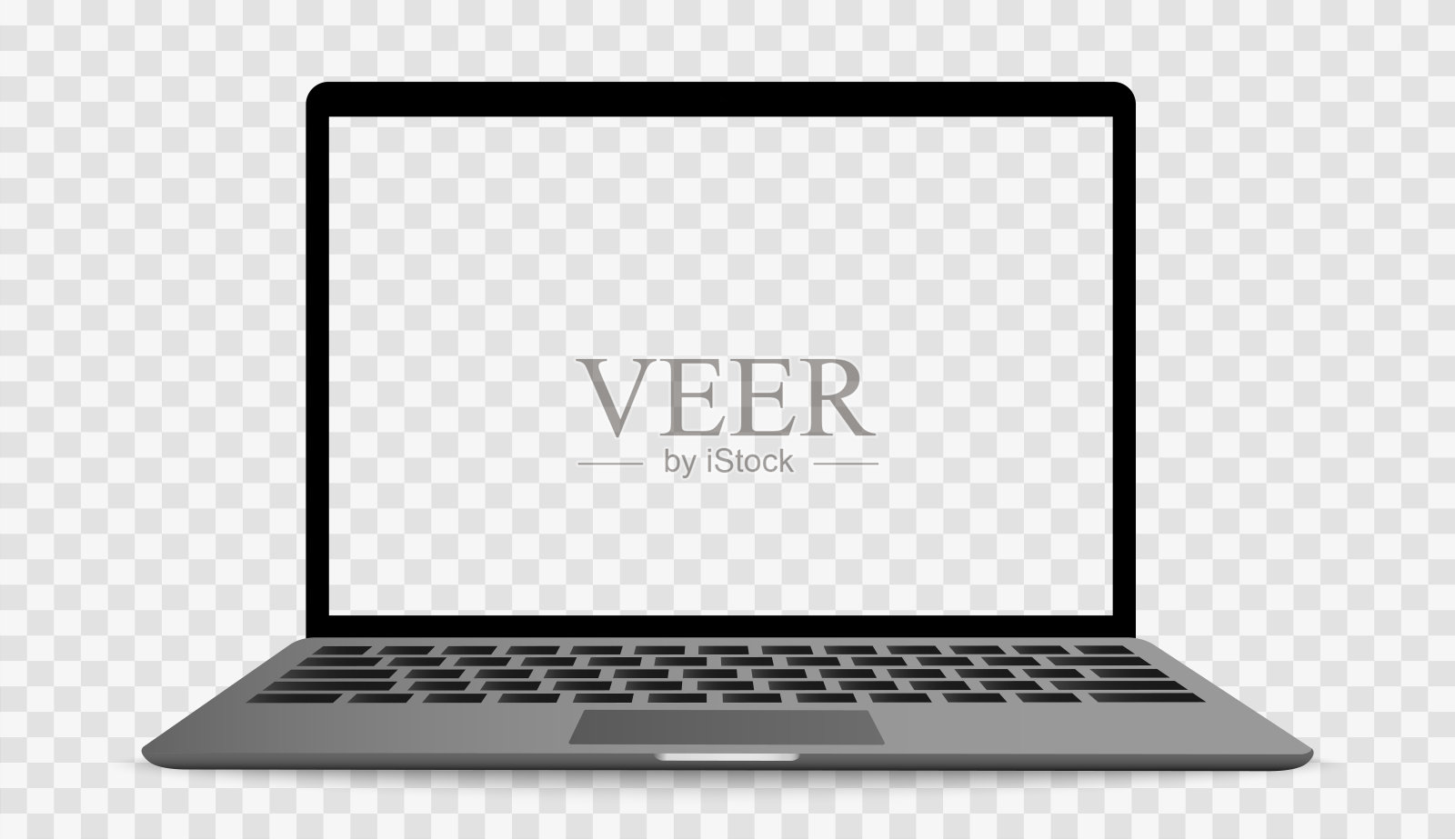 白色背景上的现代光滑笔记本电脑。向量设计元素图片