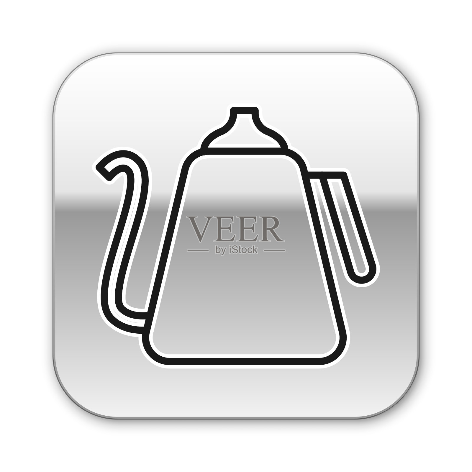 黑色线水壶与手柄图标隔离图标素材