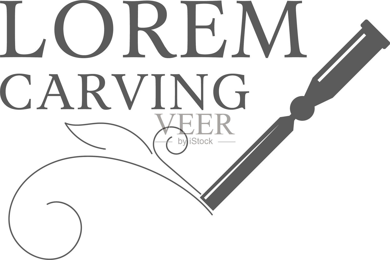 木雕标识设计木雕标识插画图片素材