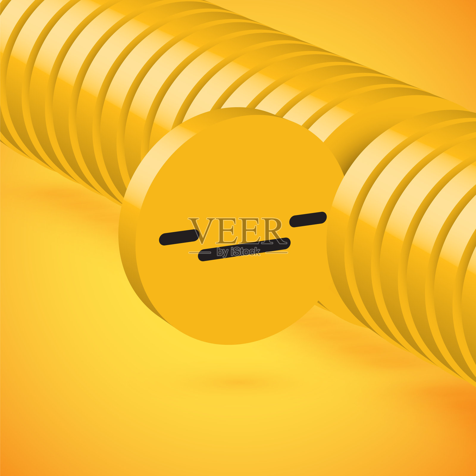 黄色高详细3D光盘表情选择，矢量插图插画图片素材