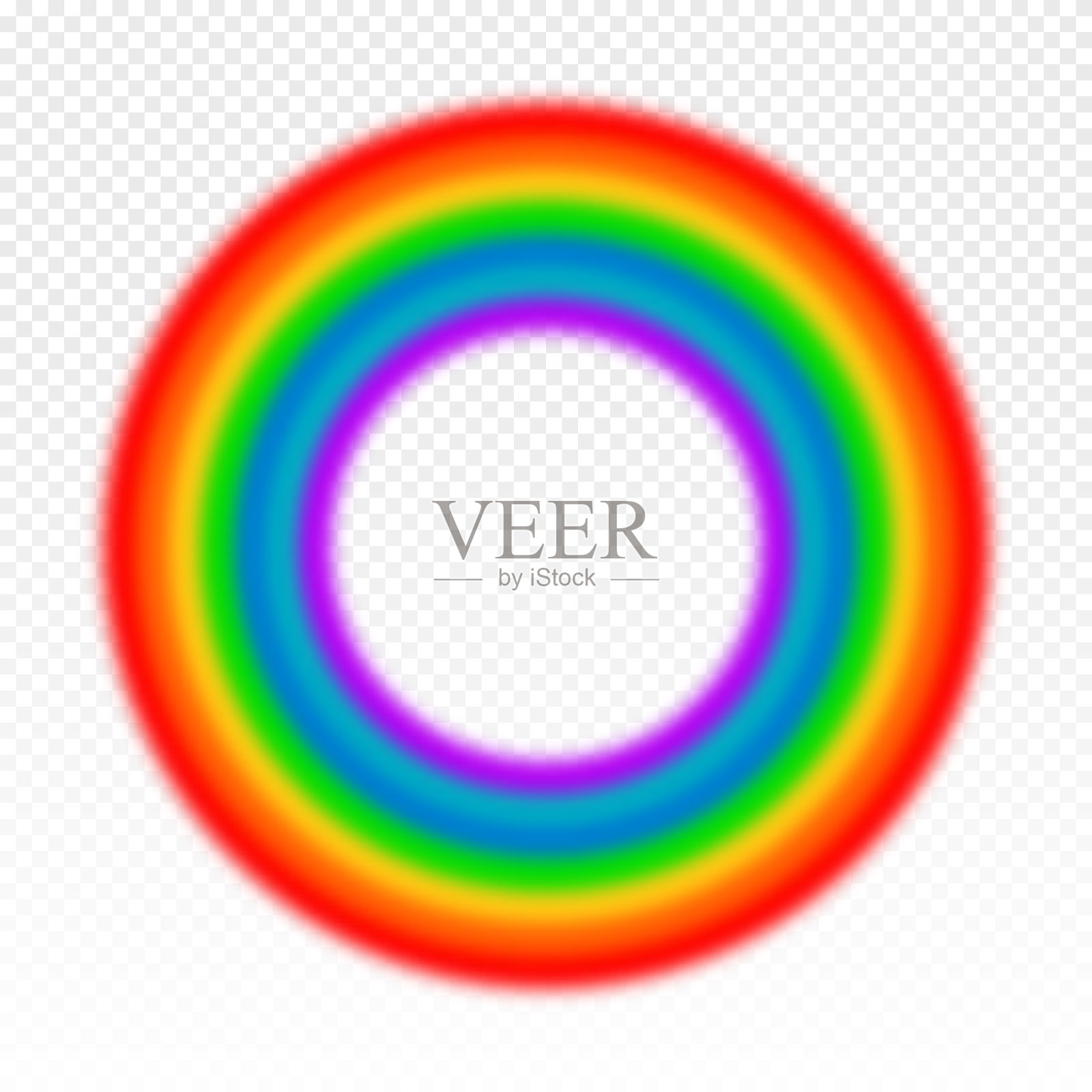 明亮的圆形彩虹插图上透明的背景。矢量图设计元素图片