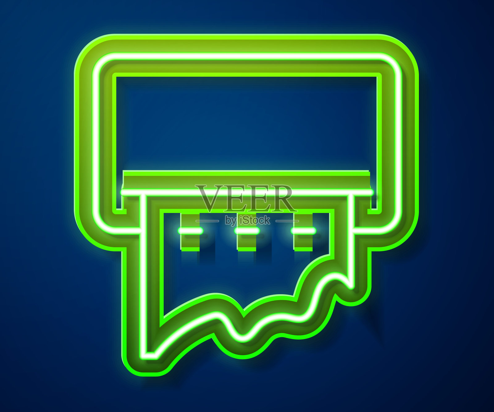 发光的霓虹灯线纸巾机在墙上图标孤立的蓝色背景。公厕设备、卫生保健及清洁双手。矢量图插画图片素材