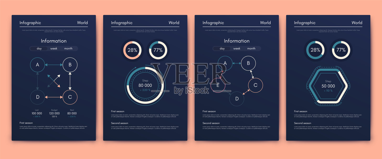 现代信息图向量概念。业务图形的小册子。插画图片素材