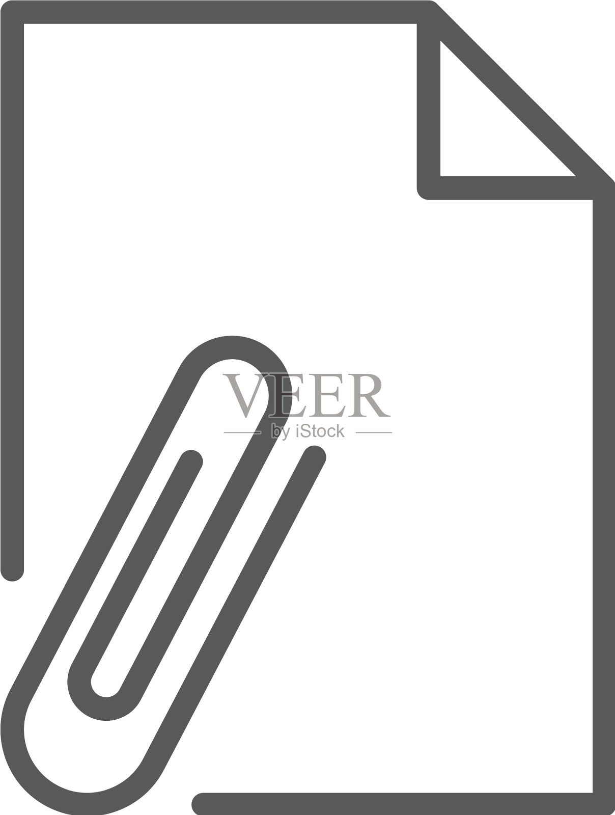 附加文件平面象形文字孤立在白色插画图片素材