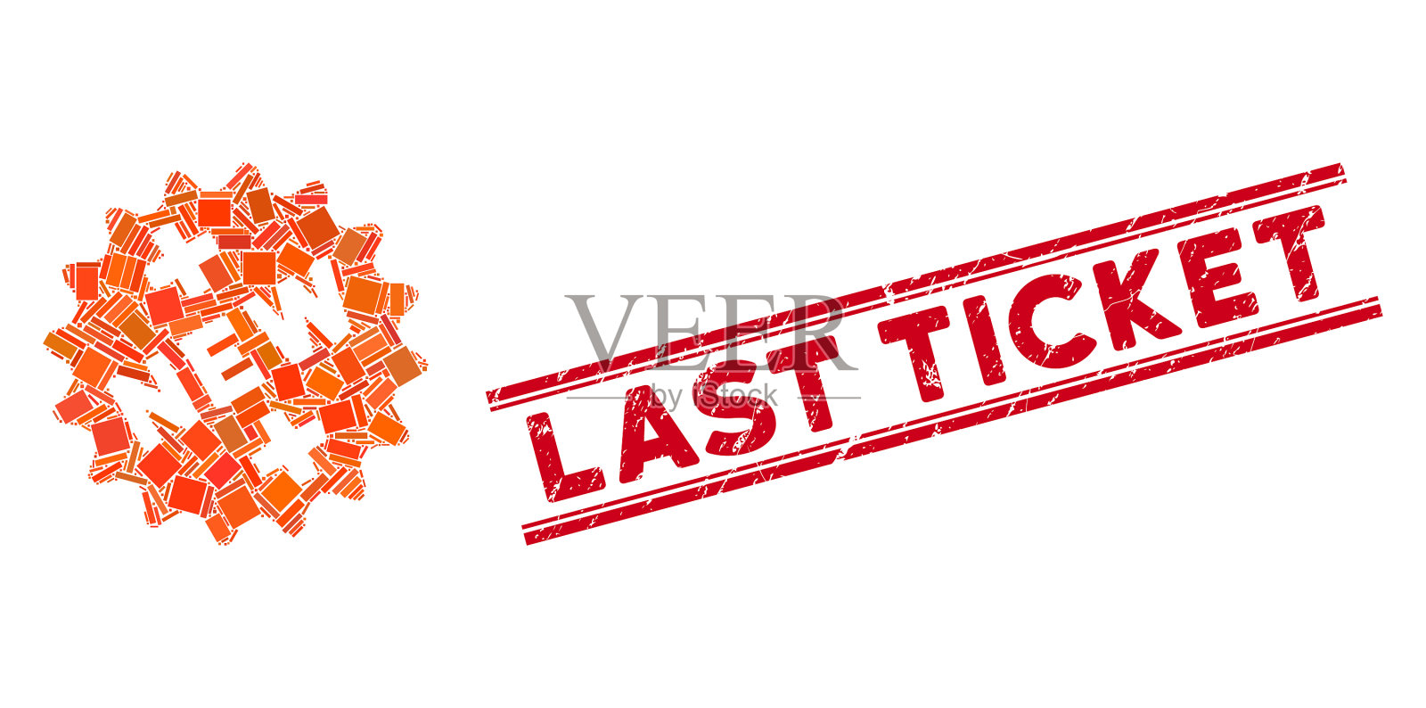 新医疗贴纸马赛克和划痕最后插画图片素材