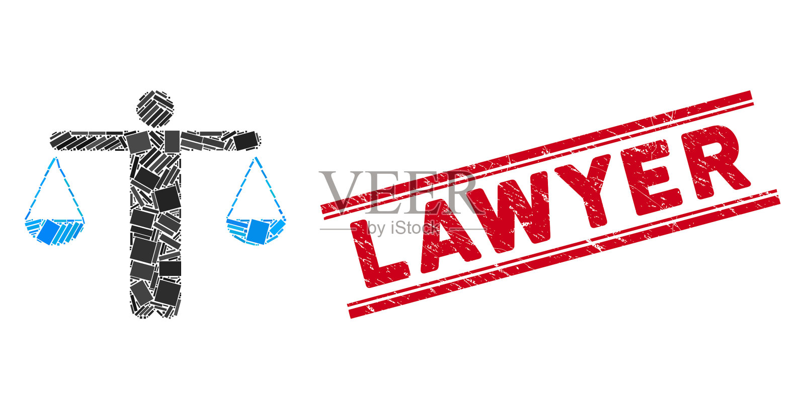 律师重马赛克，抓律师插画图片素材