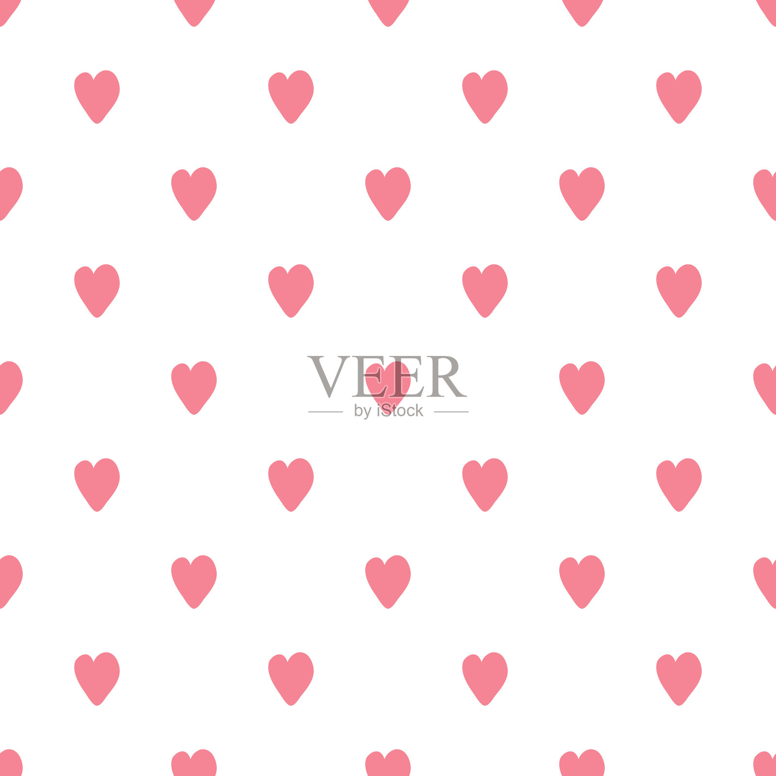 简单的心无缝图案的情人节插画图片素材