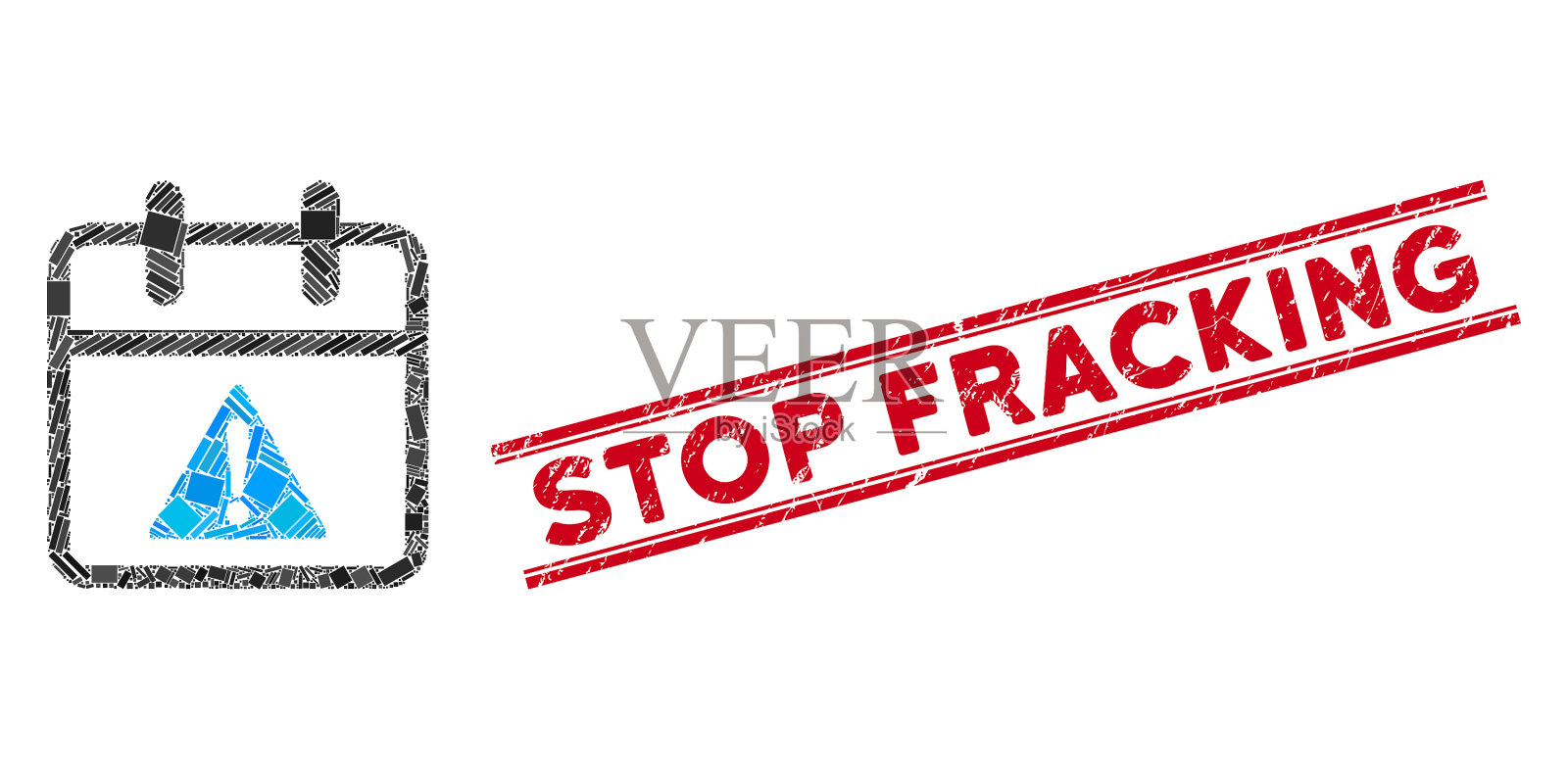 问题日镶嵌和垃圾停止压裂密封插画图片素材