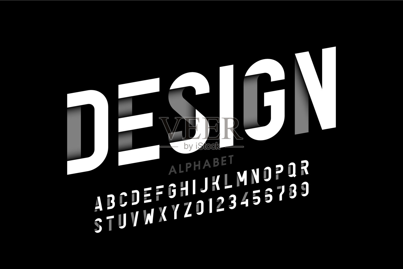 现代风格的字体、字母和数字插画图片素材