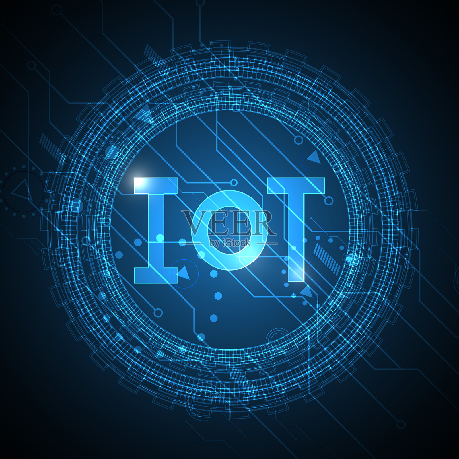 互联网物联网技术抽象电路插画图片素材