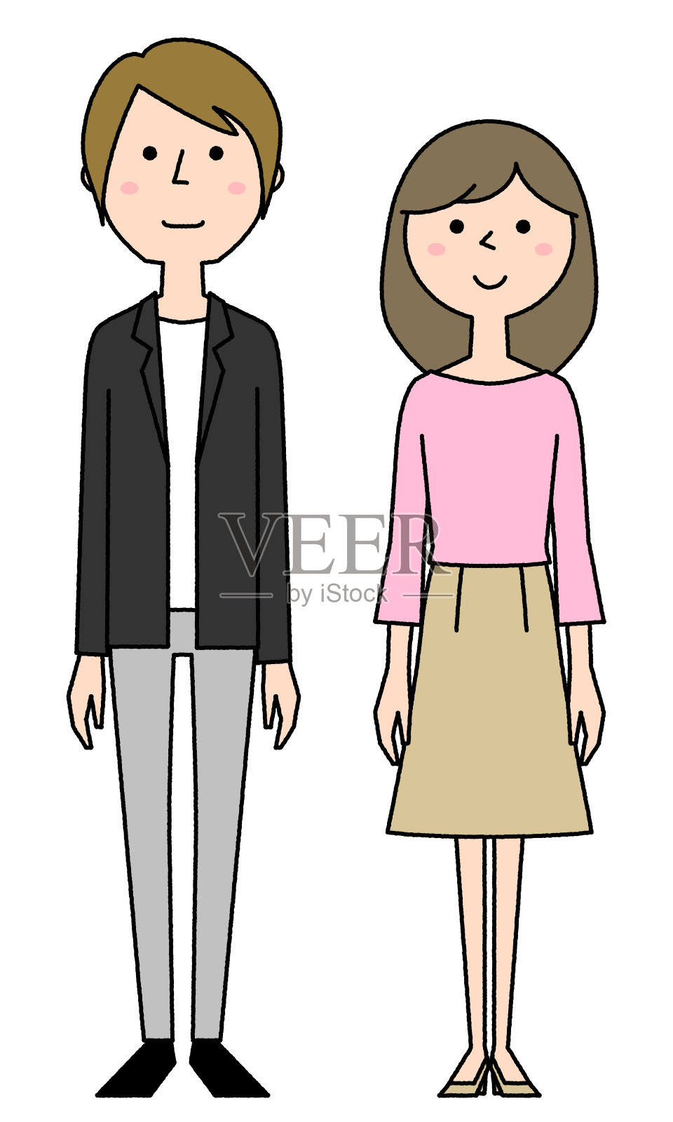 年轻的夫妇插画图片素材