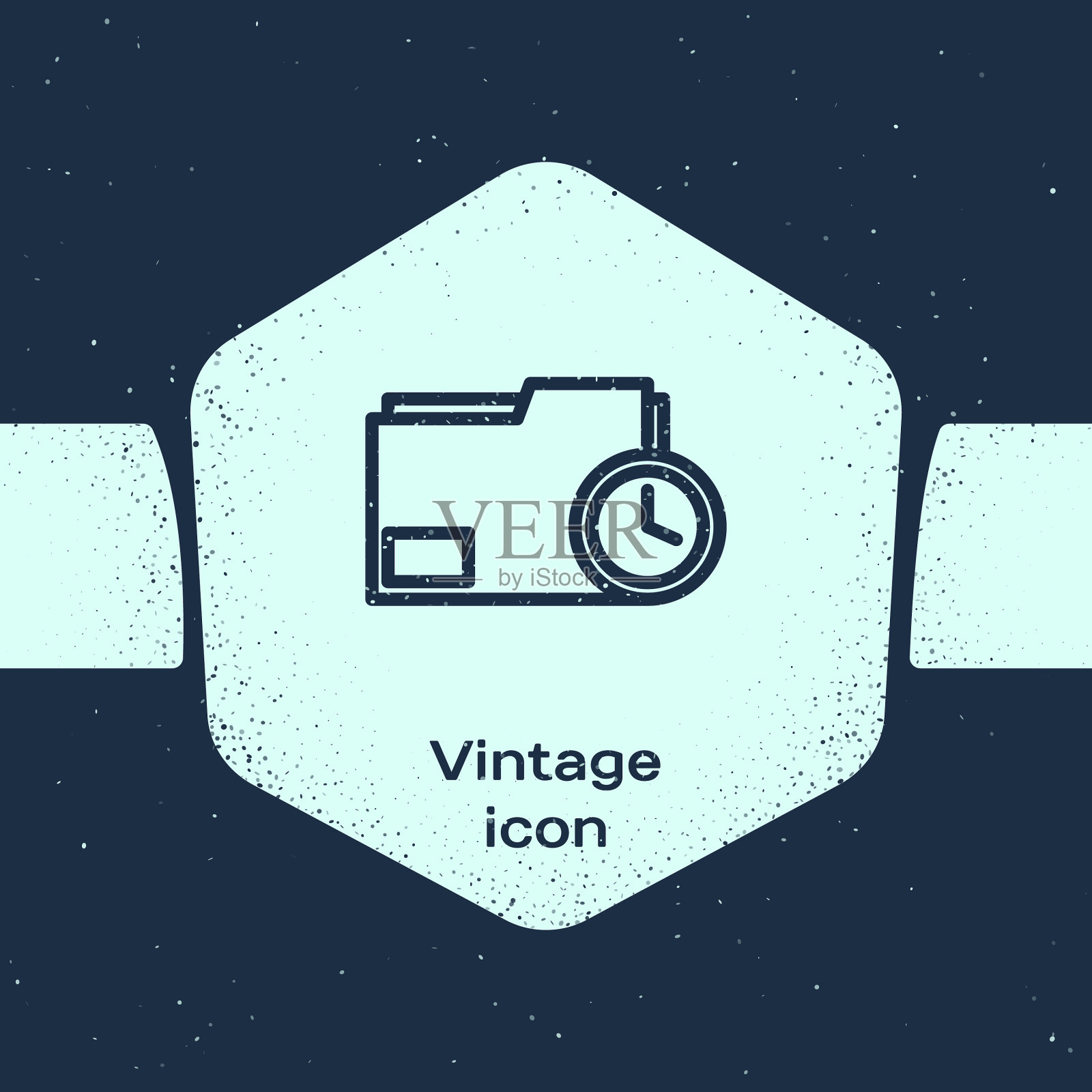 带有时钟图标的垃圾行文档文件夹图标素材