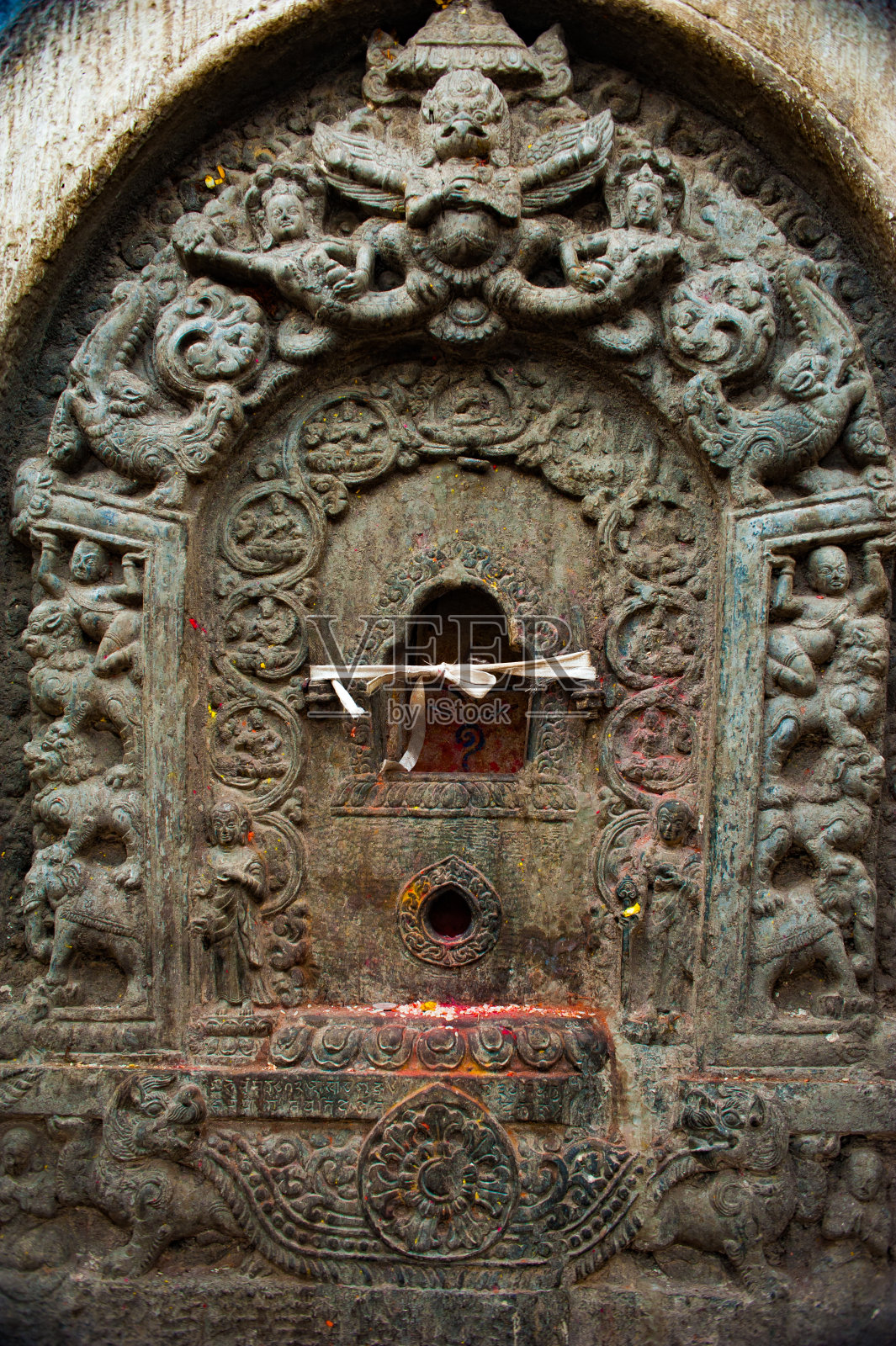 尼泊尔加德满都的Swayambhunath寺庙建筑群照片摄影图片