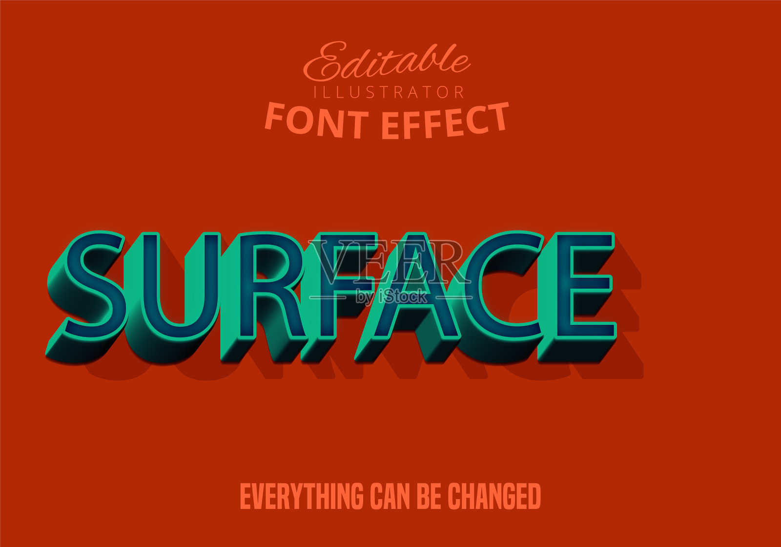 现代3d文本效果可编辑字体插画图片素材