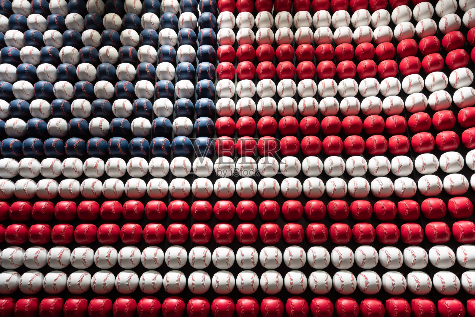 由棒球制成的美国国旗照片摄影图片