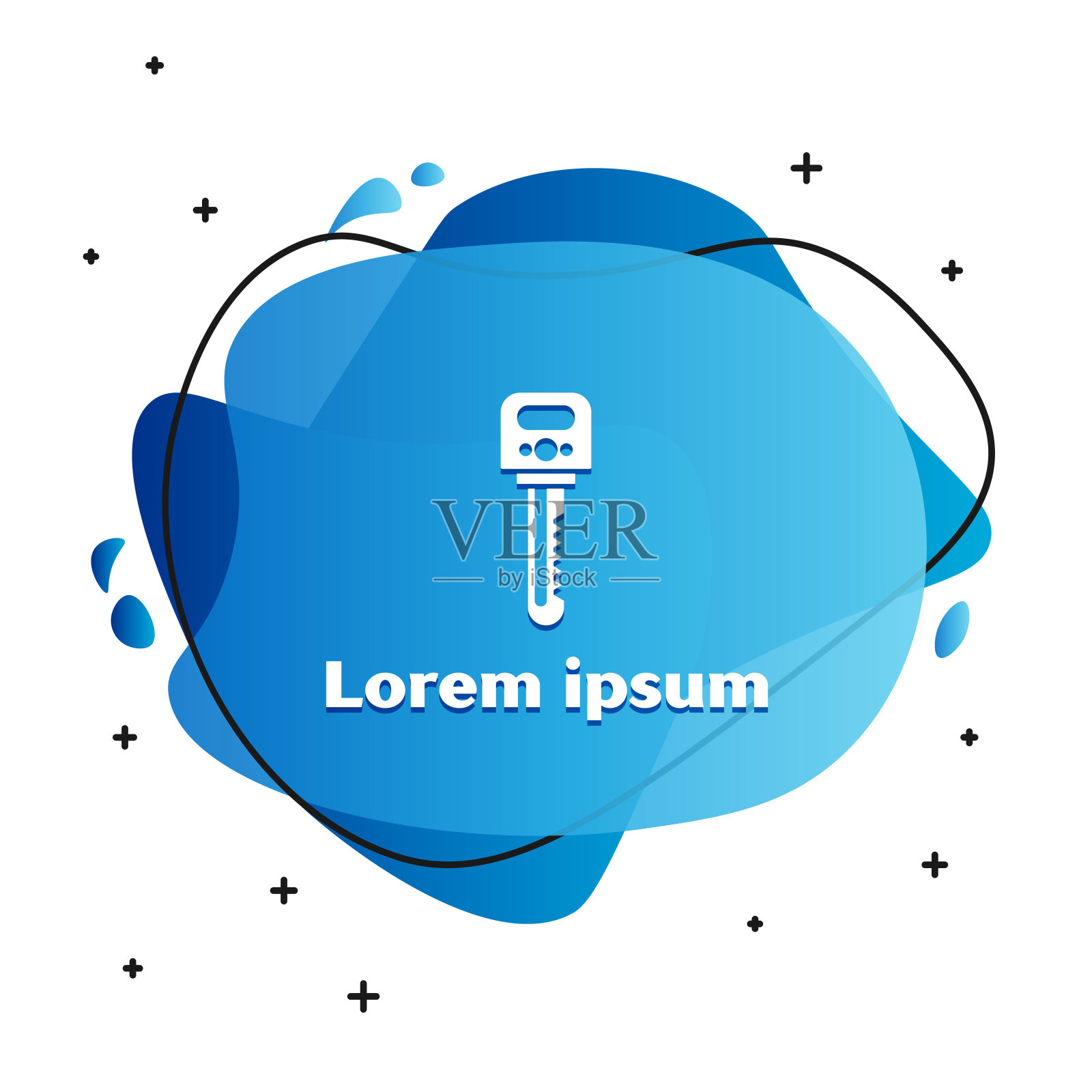 白键图标隔离在白色背景。带有液体形状的抽象横幅。矢量图插画图片素材