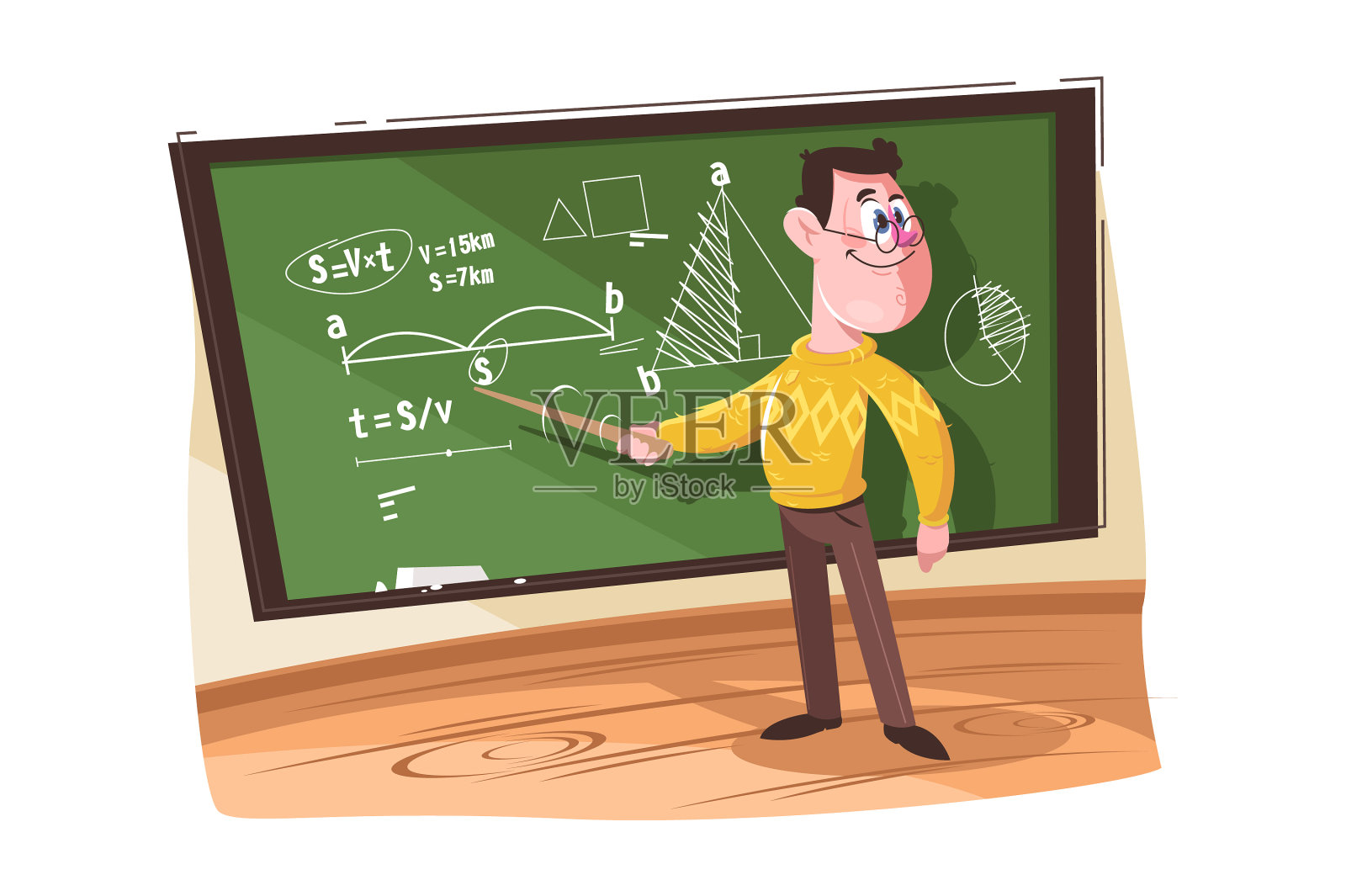 数学老师指着不同的公式设计元素图片