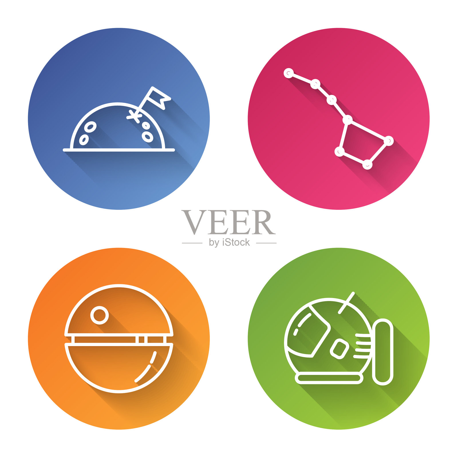 用大熊旗设置行星线图标素材